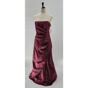 Urban Girl Nites Deep Red Strapless Gown